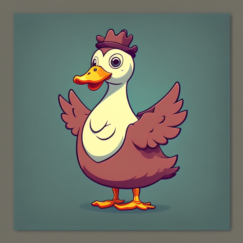cute duck in PrintDesign Style